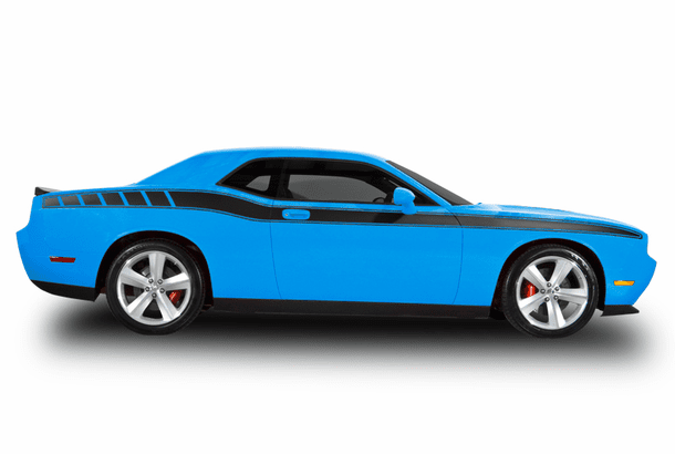 Matte Black Strobe Style Side Decals w/o Logo 08-14 Challenger